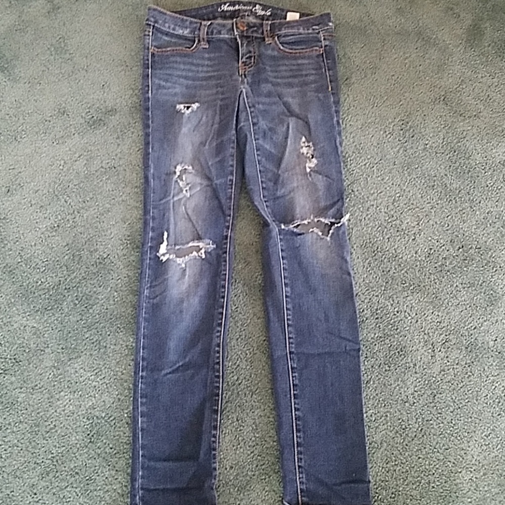 Distressed American Eagle Jeggings